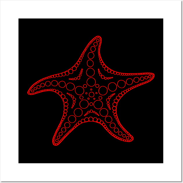 Starfish (red/black) Wall Art by calenbundalas